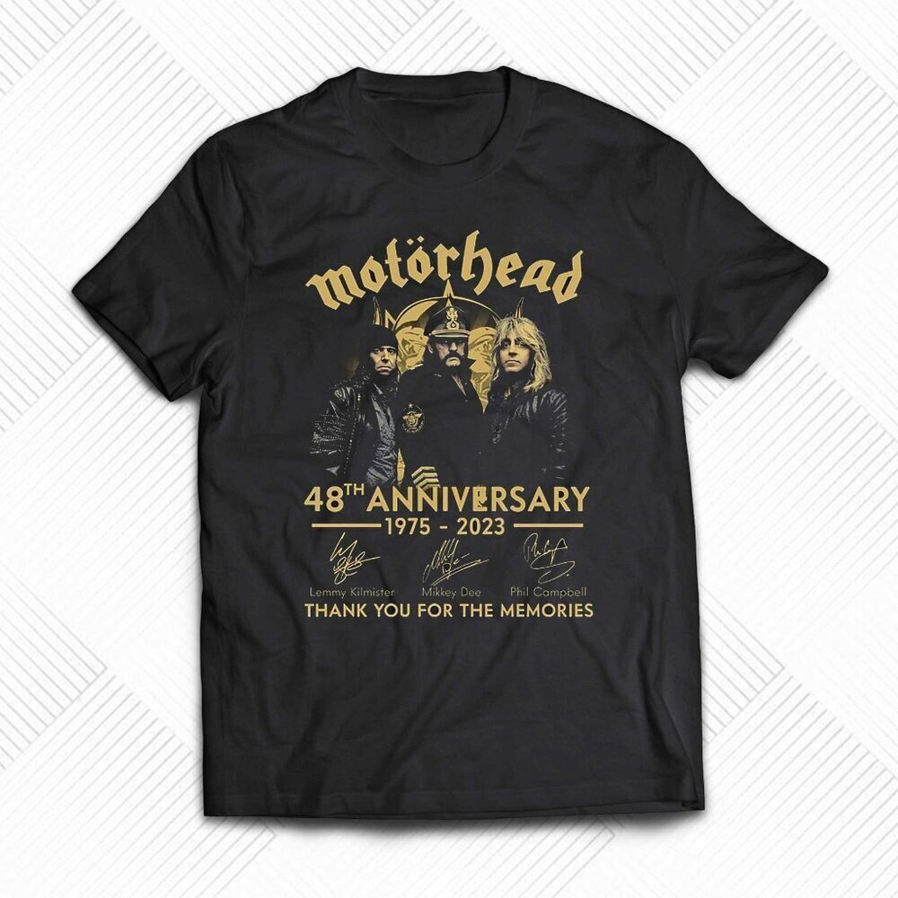 Motorhead 48th Anniversary T-Shirt Thank You For The Memories Music Fan Gift .